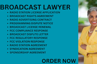 be your radio lawyer for fcc compliance,station licensing and broadcast disputes
