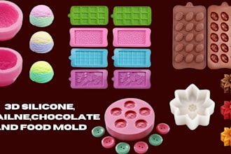create silicone mold design for chocolate praline soap candle resin and food