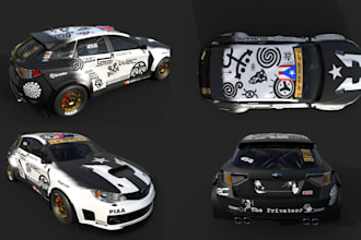 design game ready 3d car model car wrap rig racing car asset for unity unreal