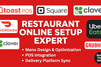 do restaurant toast menu, doordash, ubereats, square pos setup