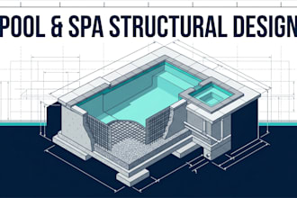 design pool and spa structural design, pool deck, spa foundation plans