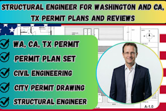 provide civil engineering permit plans, structural for california and florida