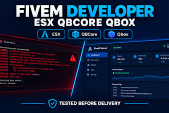 be your fivem developer for esx qbcore qbox scripts and servers bug fixes