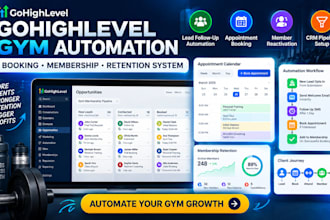 setup gohighlevel booking, retention and membership system for gyms and fitness