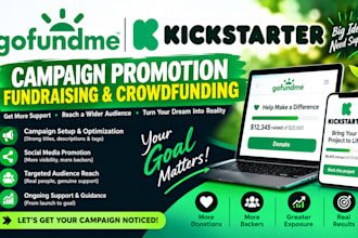 do gofundme and kickstarter campaign promotion fundraising crowdfunding