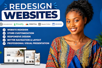 redesign squarespace printify printful square online and booking websites