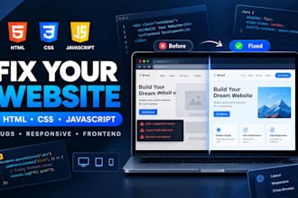 fix HTML CSS javascript and frontend bugs