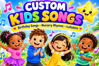 write a custom kids song,birthday song and nursery rhyme