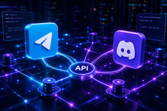create telegram bot, discord bot and api automation