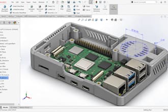 design raspberry pi arduino box cad, 3d printable electronic enclosure solidwork