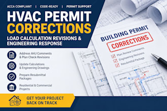 hvac permit corrections, plan check comments and engineering revisions