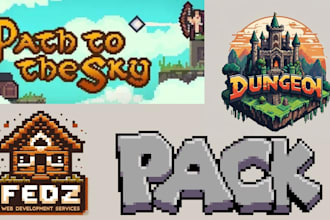 design professional retro pixel art logo for your brand or game and projects