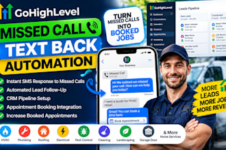 setup gohighlevel missed call text back automation