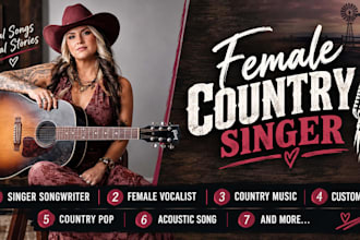 be your female country singer, custom country song, vocalist and songwriter