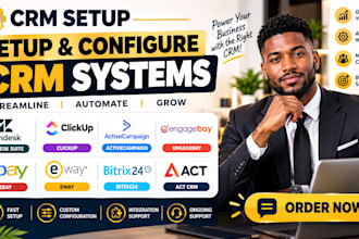setup zendesk suite clickup active campaign engageebay eway bitrix24 act CRM