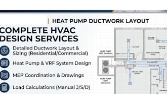 do hvac mechanical design mep drawings for heat pump duck work layout