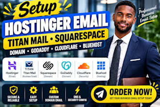 setup hostinger email titan mail squarespace domain godaddy cloudflare bluehost
