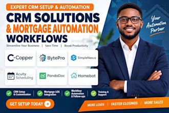 setup copper CRM bytepro simplenexus acuity pandadoc homebot mortgage automation