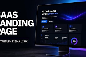 design modern saas landing page and ai startup website ui UX web app using figma