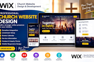 design a professional wix church website with donation , livestream and events