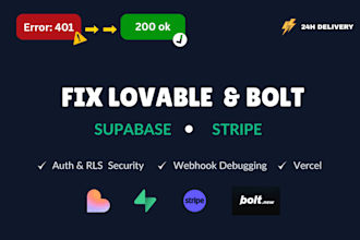 fix lovable ai bolt app with supabase and stripe