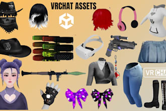 design custom vrchat clothing outfits 3d clothing props accessories weapon unity