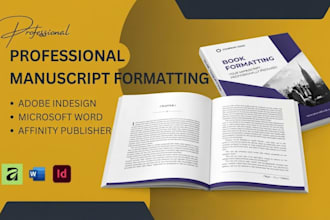 format manuscript, design book interior, in affinity publisher, adobe indesign