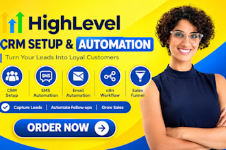 gohighlevel crm setup manage sms email automation n8n workflow sale funnel