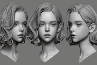 sculpt custom 3d head 3d bust 3d model 3d sculpting 3d head model 3d printing