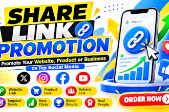 do share link promotion website product link link promotion on top social media