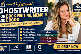 be your ghostwriter for book writing memoir and ebook