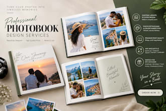 create coffee table book, recipes book, wedding album photobook guide book