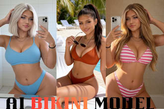 create realistic ai bikini fashion model and swimwear image and videos lifestyle