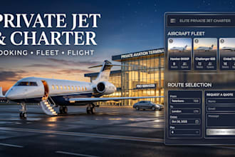 build a private jet, aircraft charter and flight booking platform