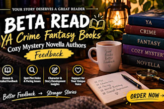 beta read ya crime fantasy books cozy mystery novella authors feedback