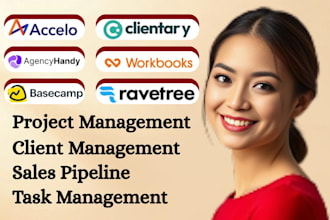 setup accelo clientary agencyhandy smartsheet basecamp ravetree wrike clockify