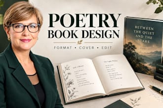 do poetry book formatting, poetry book design, poetry book cover, poetry editing