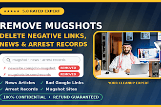 remove mugshot, delete negative link, news article and arrest records on google