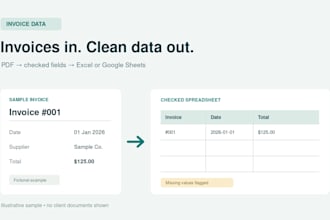 extract invoice data from readable pdfs into excel