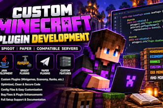 develop a custom minecraft plugin for spigot or paper in java