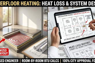 calculate underfloor heating heat loss, manual j and radiant floor system design