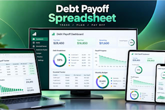 create debt payoff spreadsheet with snowball, avalanche tracker and dashboard