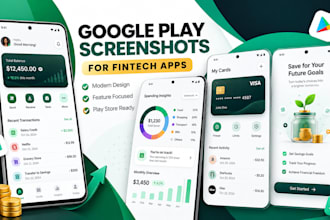design google play screenshots for fintech and finance apps