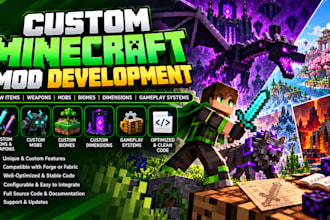 develop custom minecraft mods with new items mobs biomes and more