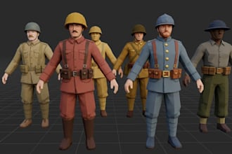 create retro low poly 3d character ps1 psx n64 with rigging and custom animation