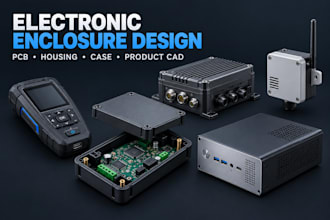 design custom electronic enclosure housing case and pcb enclosure 3d cad