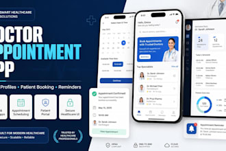do doctor profiles, appointment booking, reminders, patient accounts, doctor app
