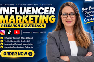 micro influencer research, outreach and negotiate deals for brands and creators