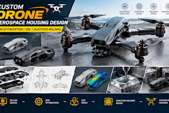 design custom drone aerospace dfm optimization cnc housing ready molding