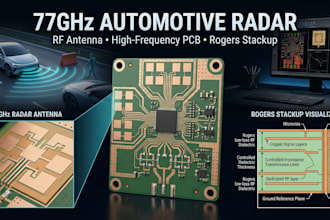 design 77ghz automotive radar antenna, rf pcb and rogers stackup
